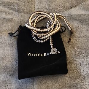 Victoria Emerson Cream and Tan Pearl Bracelet